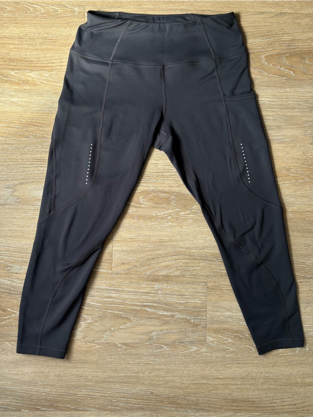 Sweaty Betty Thermal Running Leggings Gray Size 8 Pockets 24"